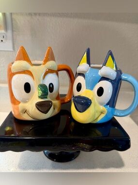 Zak Designs  Bluey and Bingo Sculpted faces Mug cup Set